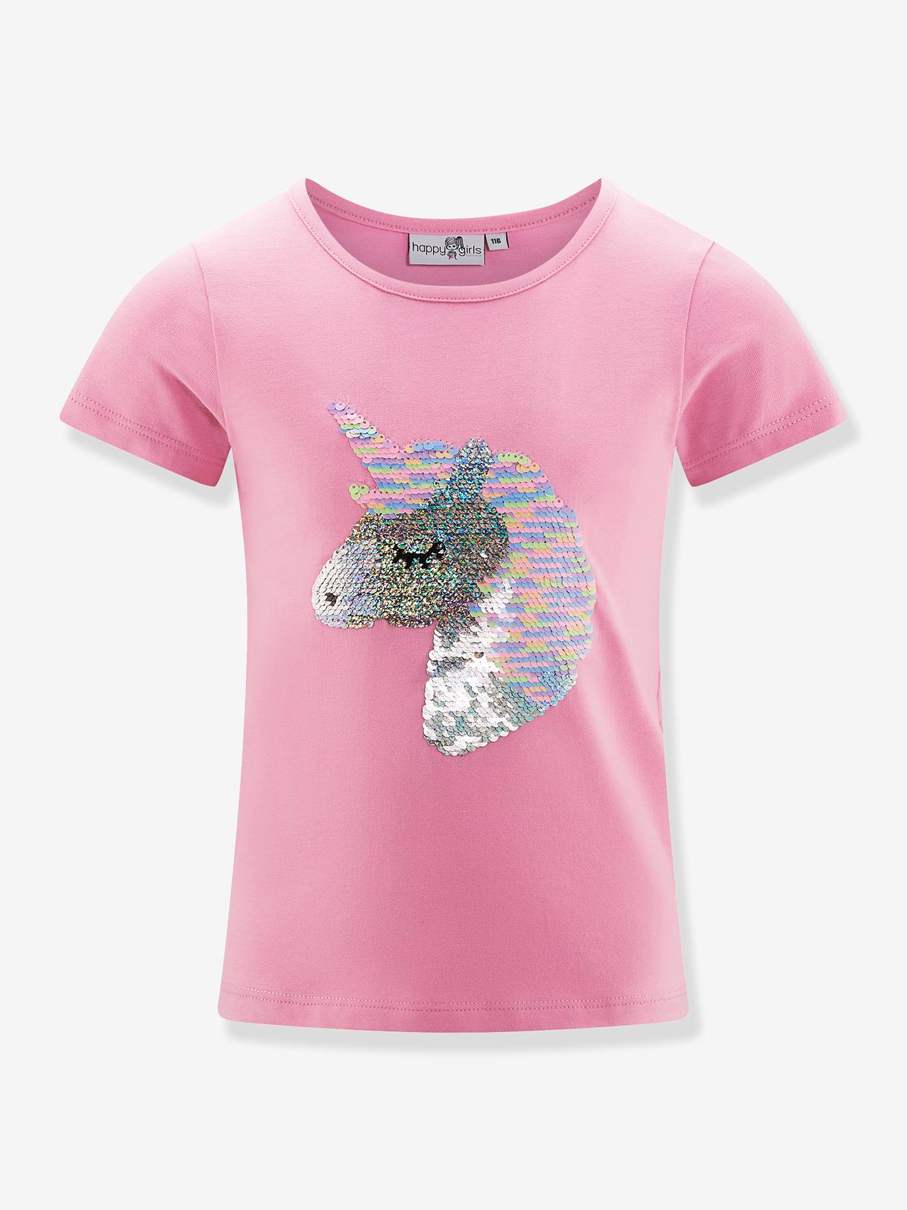 T-Shirt mit Pailletten-Einhorn Mädchen Happy Girls bonbon rosa Gr. 146/152