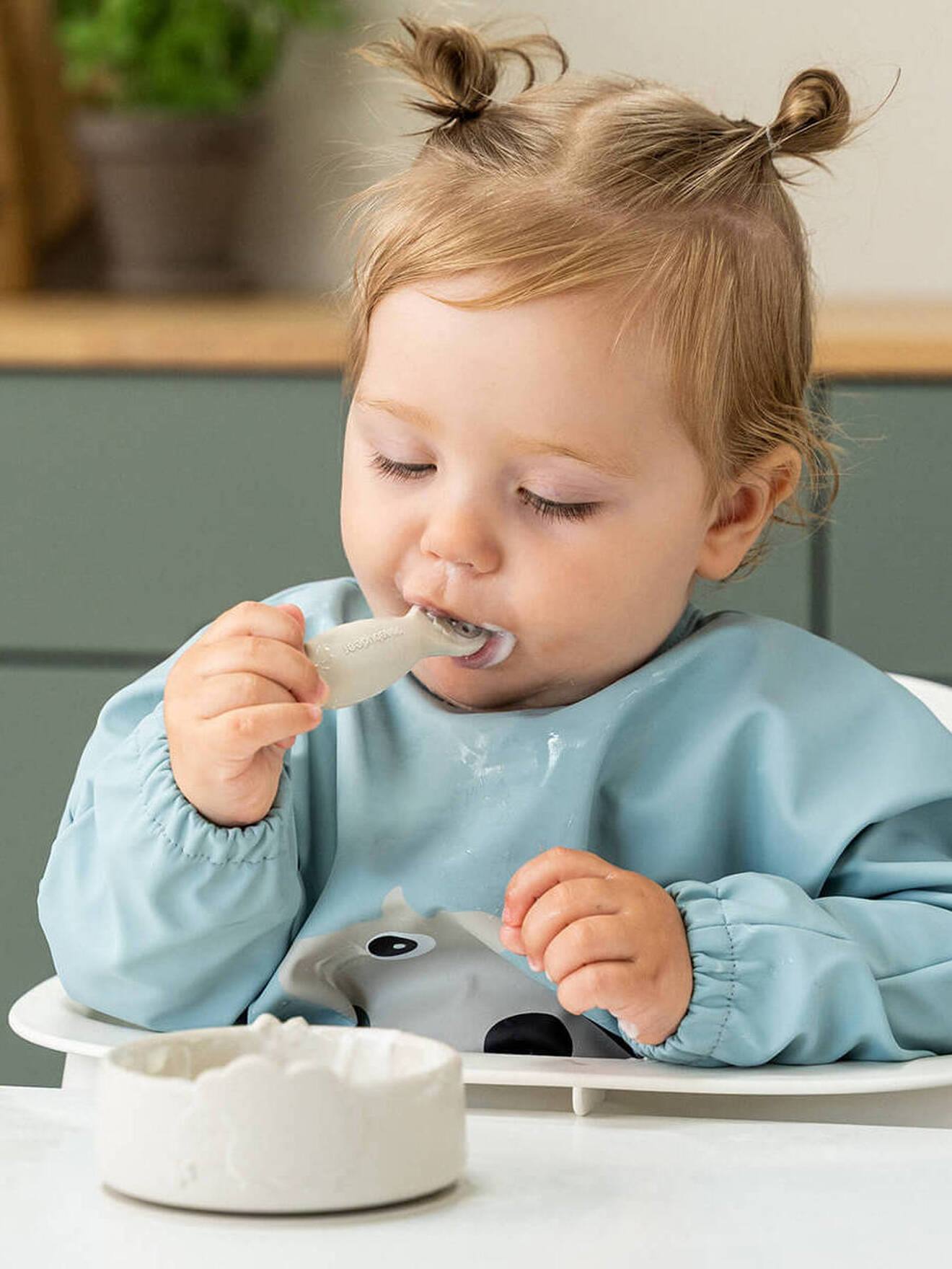 Thumbnail - Baby Erstes Esslern-Set mit Saugnapf DONE BY DEER sandfarben