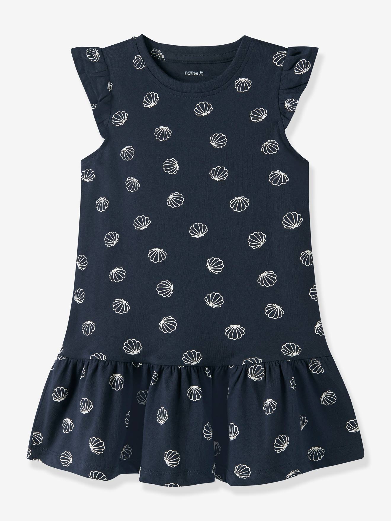 Jerseykleid ärmellos mit Volantrock Mädchen NAME IT blau Gr. 98/104