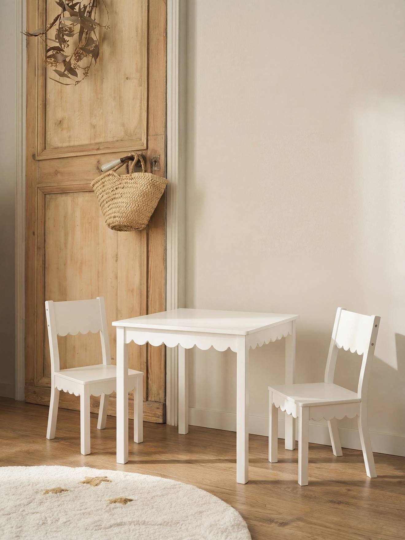 Vertbaudet Tisch & 2 Stühle Feston Kinderzimmer Weiß Einheitsgröße
