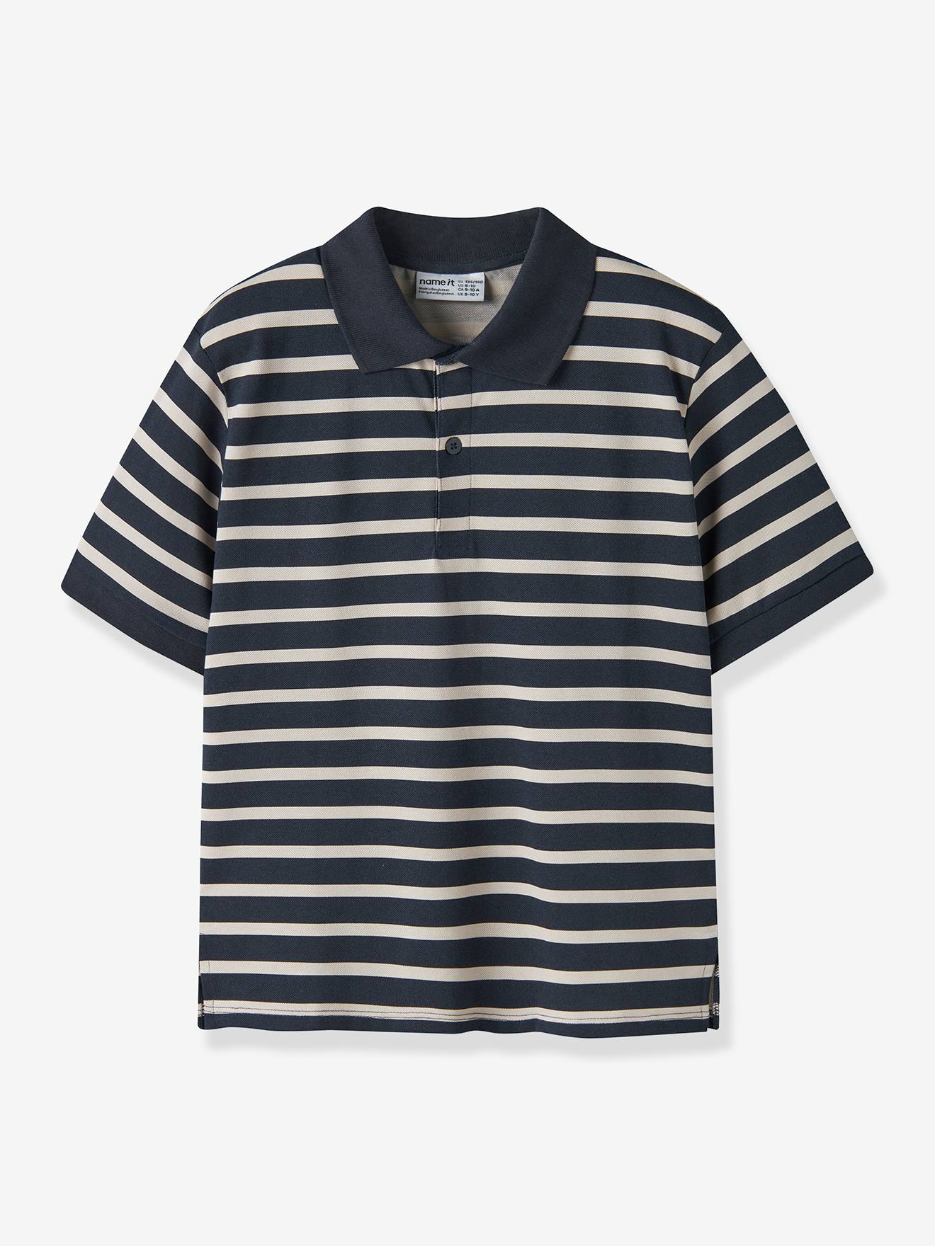 Poloshirt Palmen/Ringel Kinder NAME IT blau Gr. 146/152