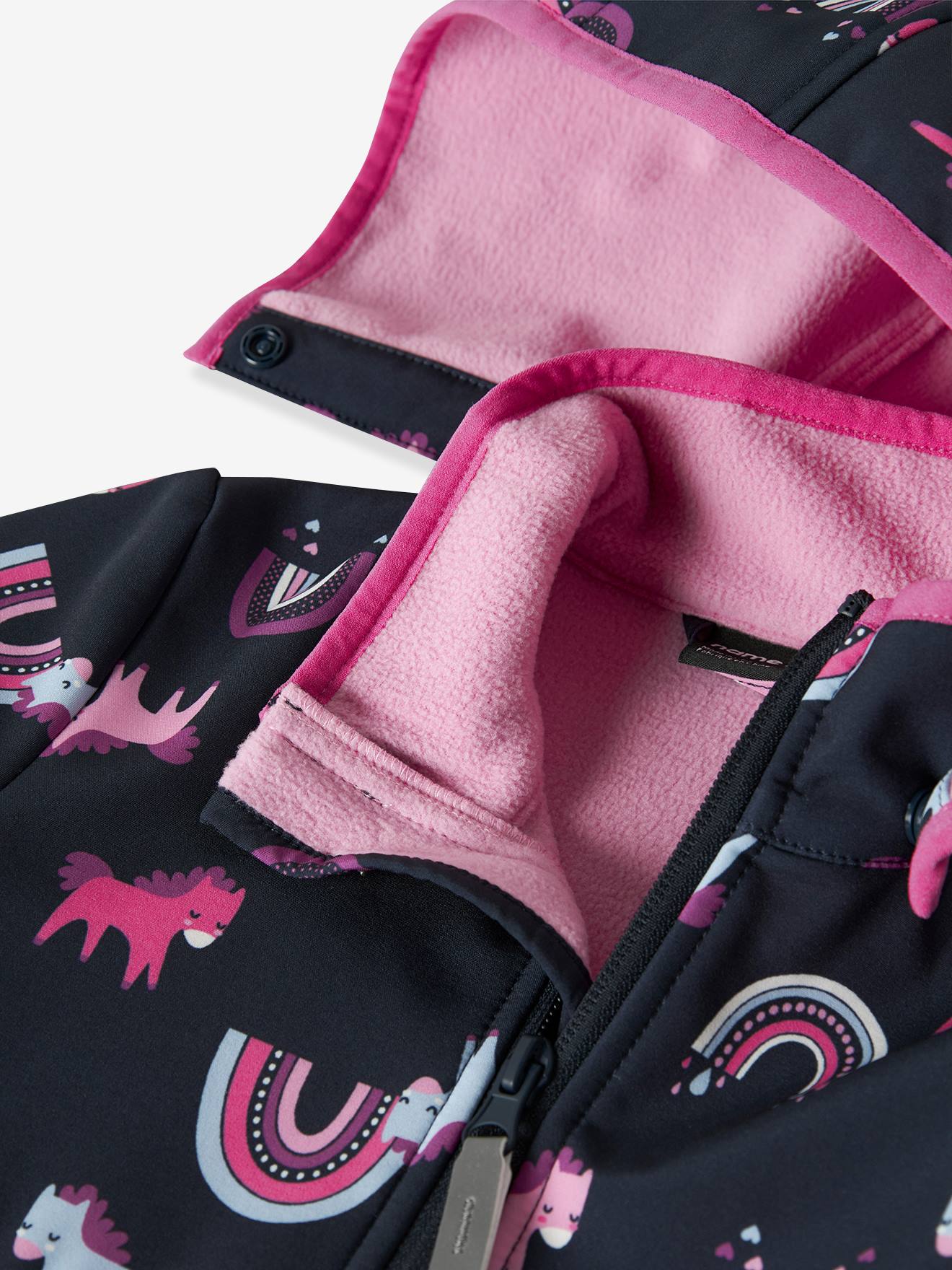 Thumbnail - Softshelljacke mit Regenbogen Kapuze Mädchen NAME IT