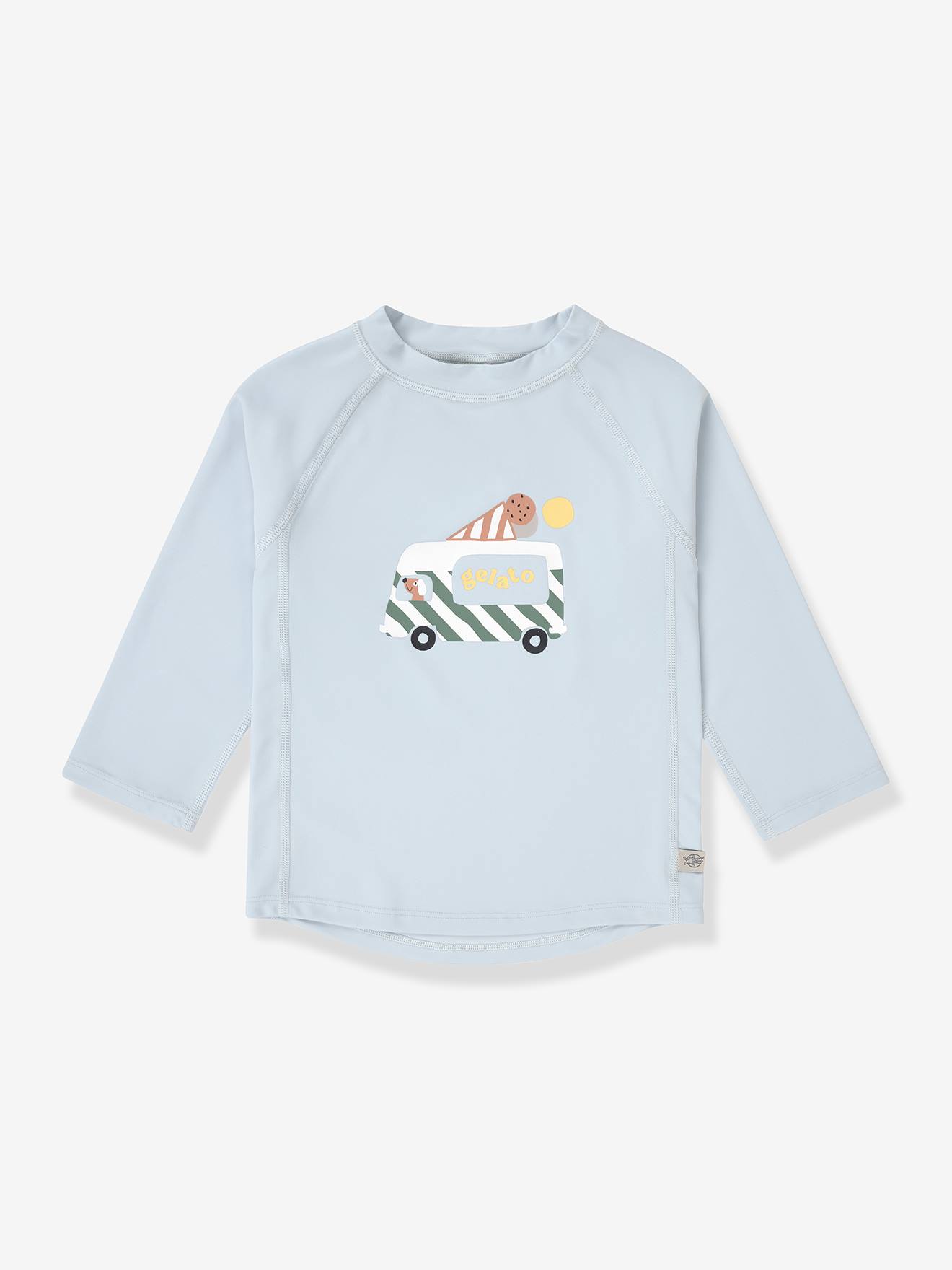 Baby UV-Badeshirt EIS-Motiv LÄSSIG blau Gr. 62/68