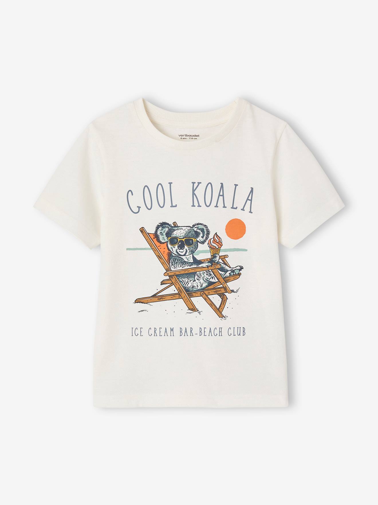 Jungen T-Shirt, Tierprint vanille Gr. 152 von vertbaudet