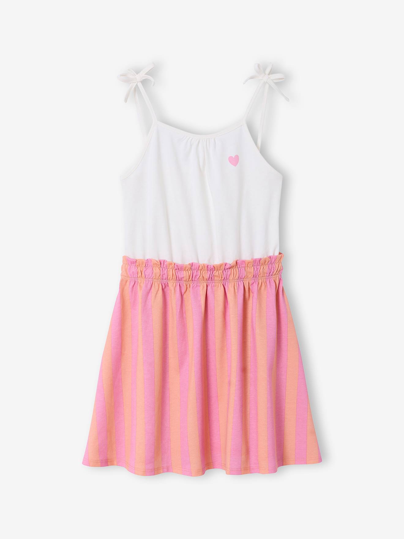 Vertbaudet Mädchen Kleid Mit Herz-Print Altrosa 146/152