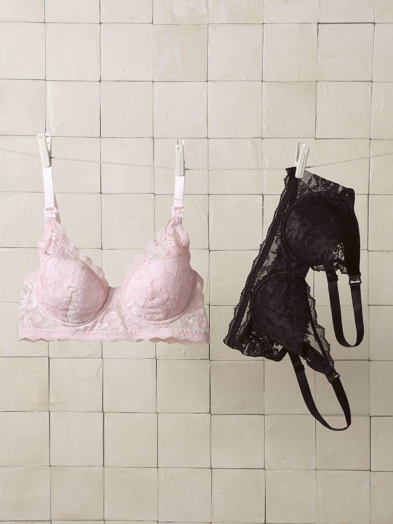 2er-Pack Still-BHs aus Spitze hell