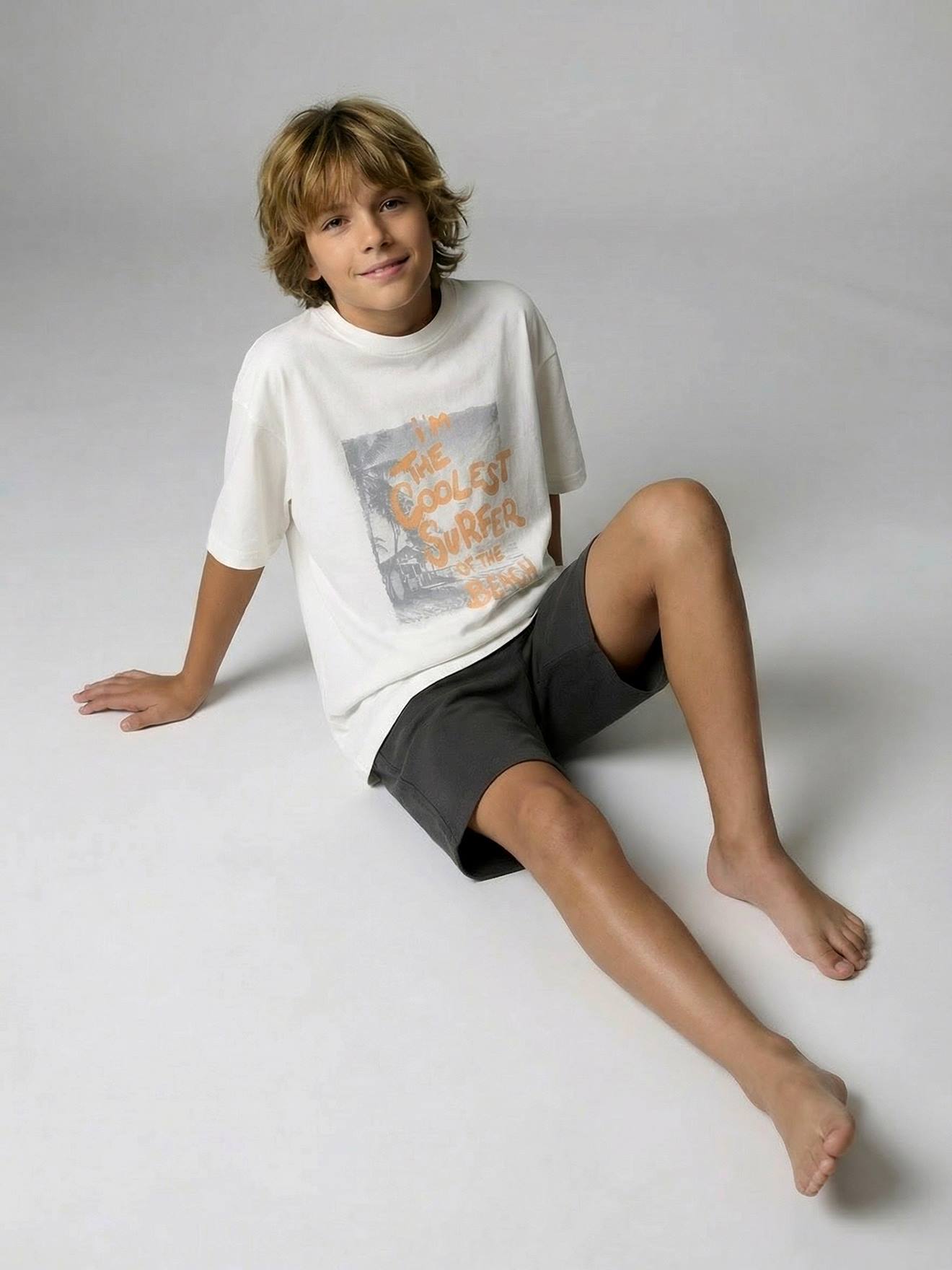 Thumbnail - 2er-Pack kurze Schlafanzüge Surf-Design Kinder JONEN