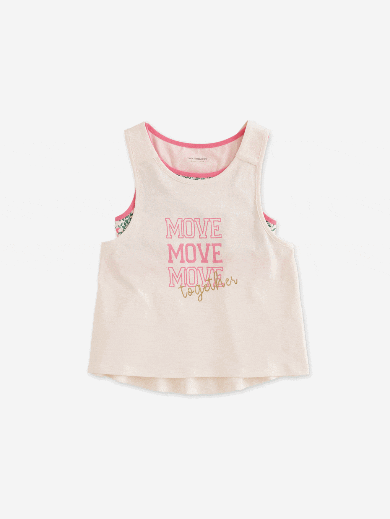 Sport-Set: Tanktop & Bustier Mädchen wollweiß Gr. 128 von vertbaudet