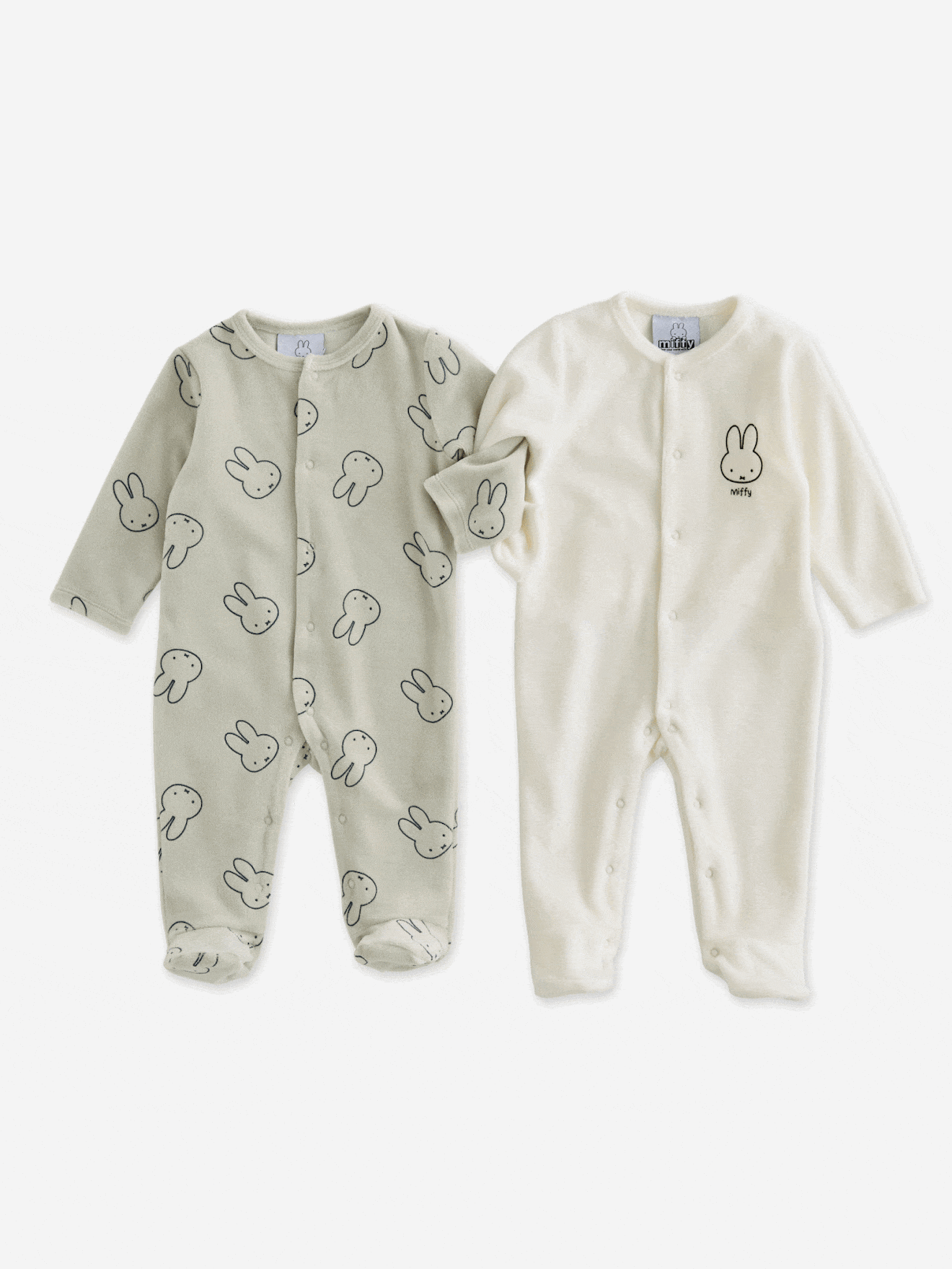 2er-Set Baby Samt-Schlafanzüge HASE MIFFY