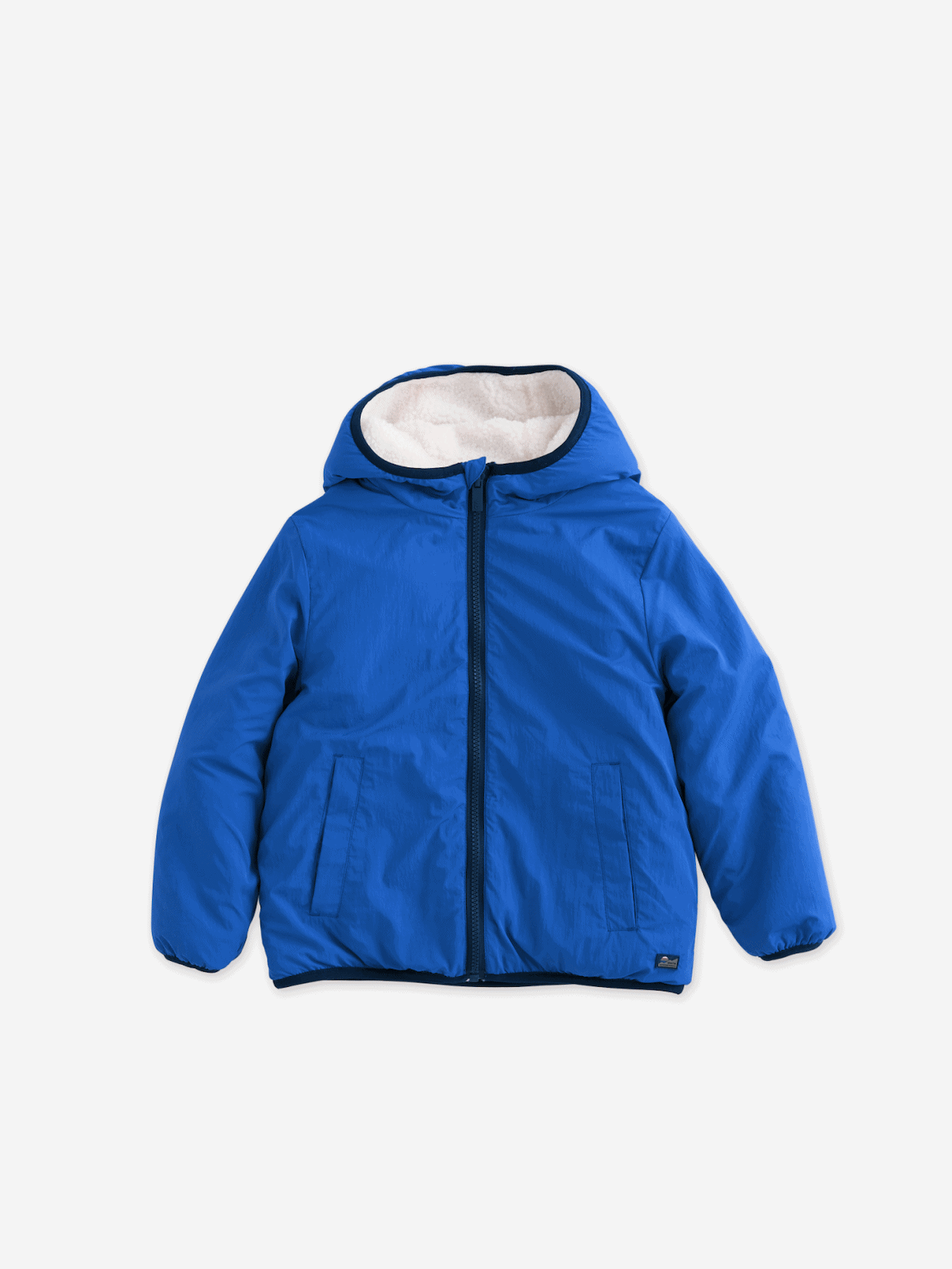 Wendejacke Jungen, eine Seite Teddyfleece königsblau Gr. 152 von vertbaudet