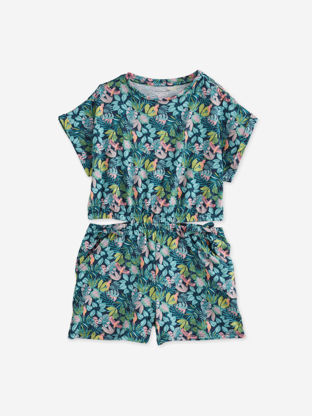 Kurzer Mädchen Jumpsuit mit Cut-out an den Seiten