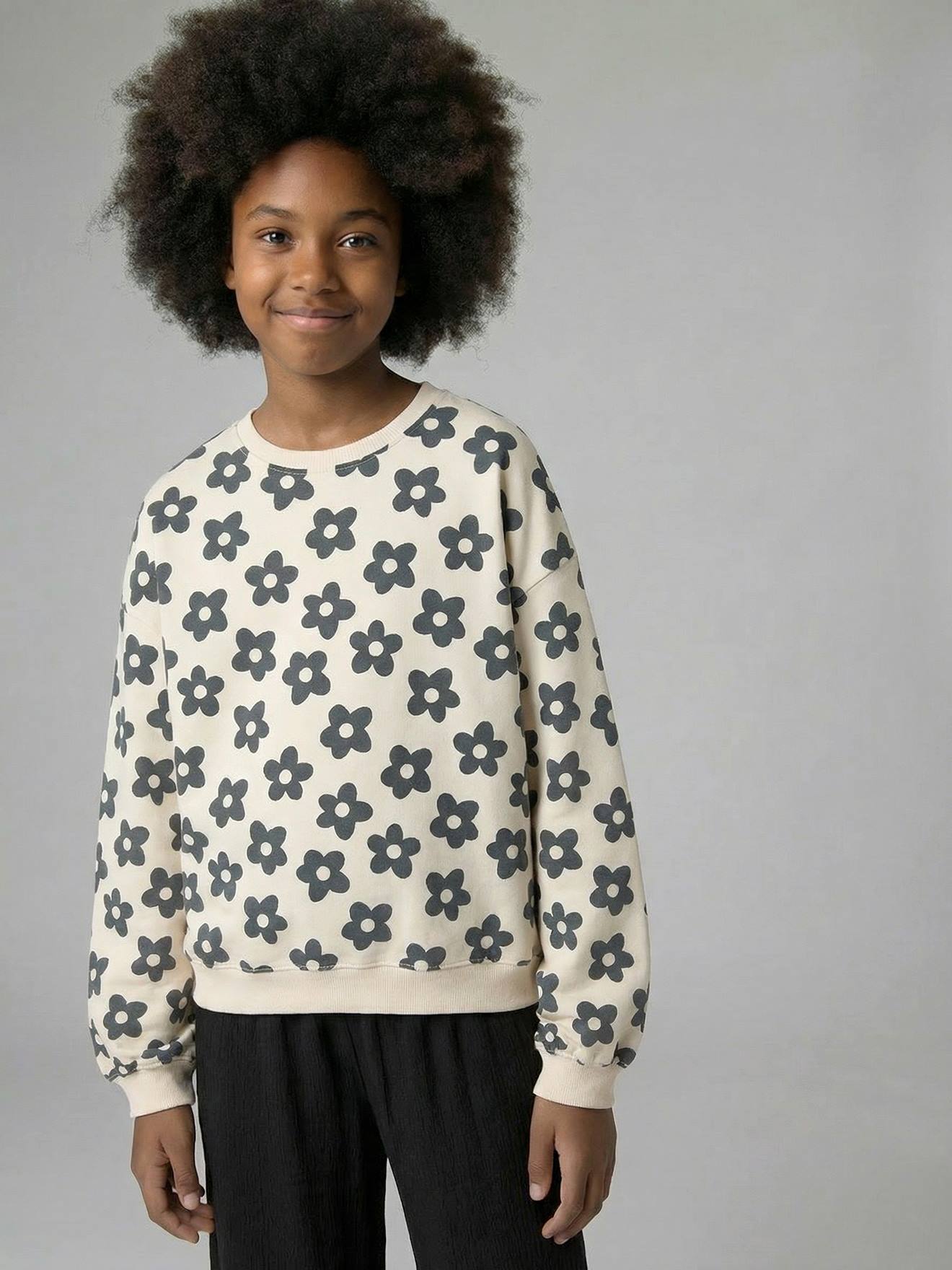 Weites Sweatshirt Kinder JONEN vanille