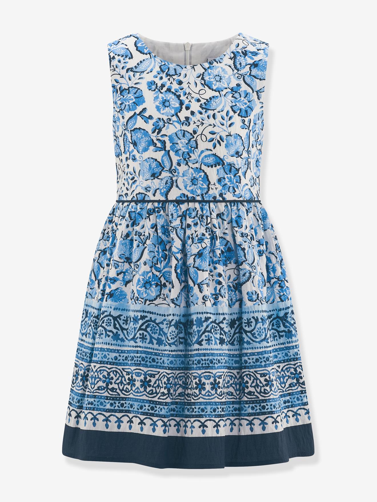 Festkleid mit Paisley-Blumen Mädchen Happy Girls blau Gr. 116