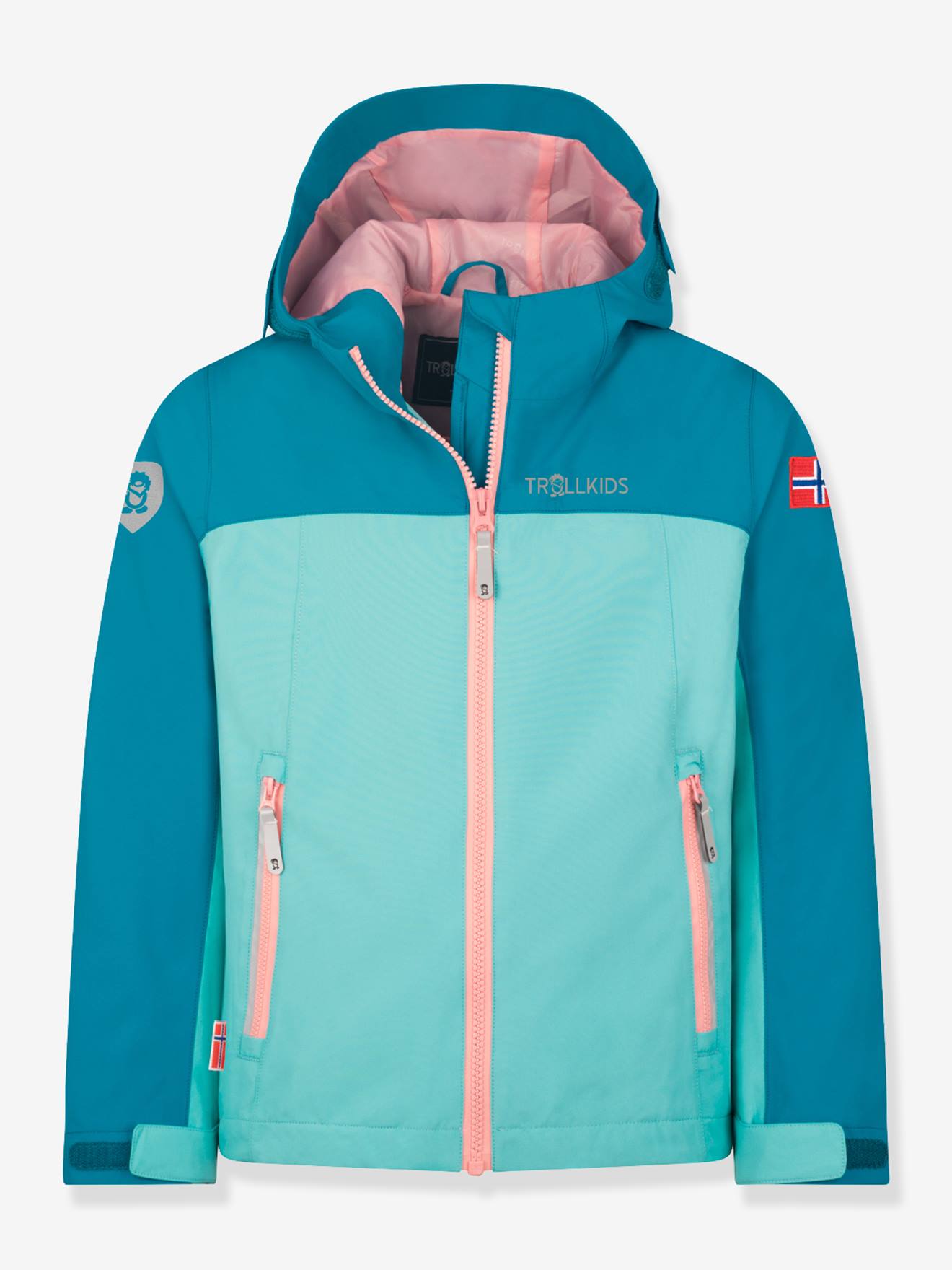 Kinder Outdoorjacke TELEMARK, Übergangsjacke TROLLKIDS türkis Gr. 122