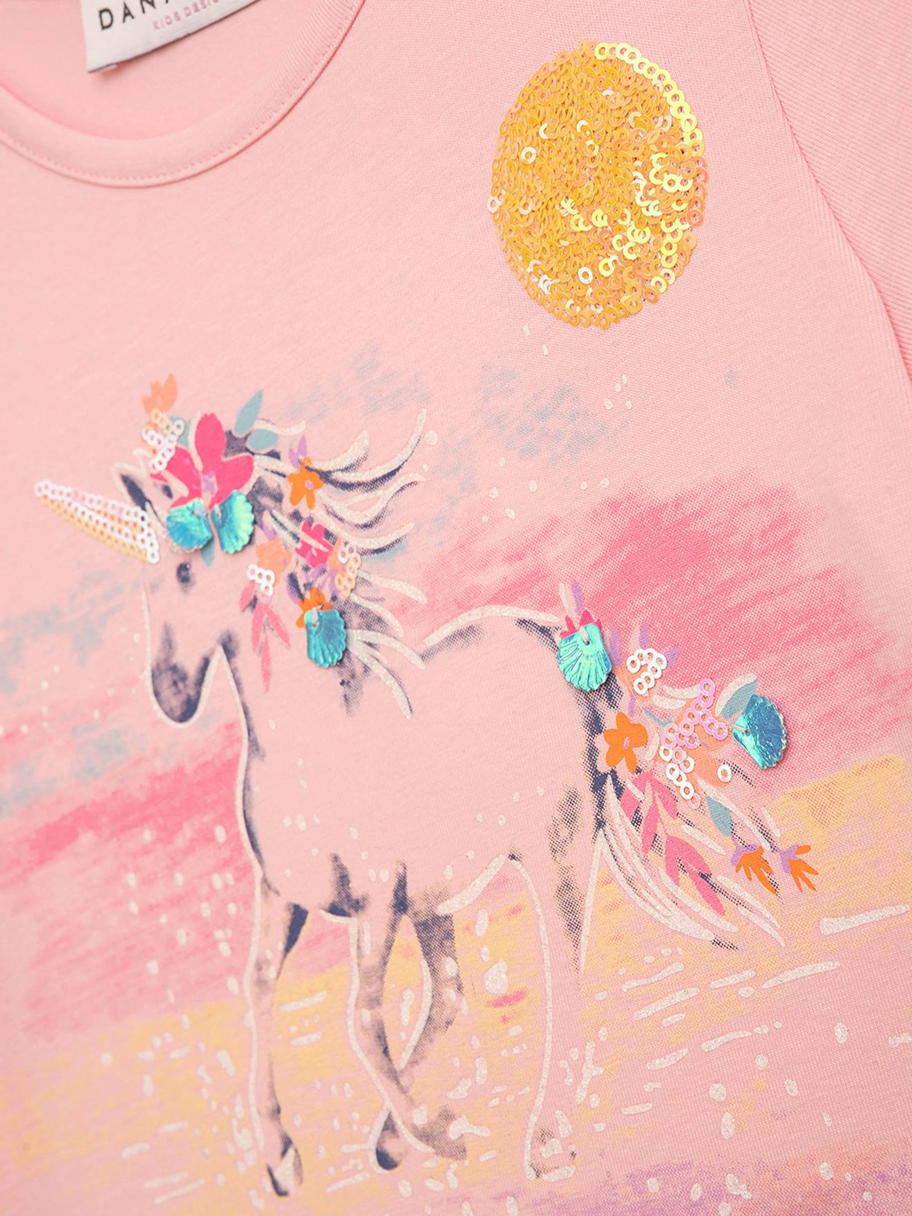 Thumbnail - Kleid mit Einhorn-Pailletten und Tüllrock Mädchen DANAMADE pudrig