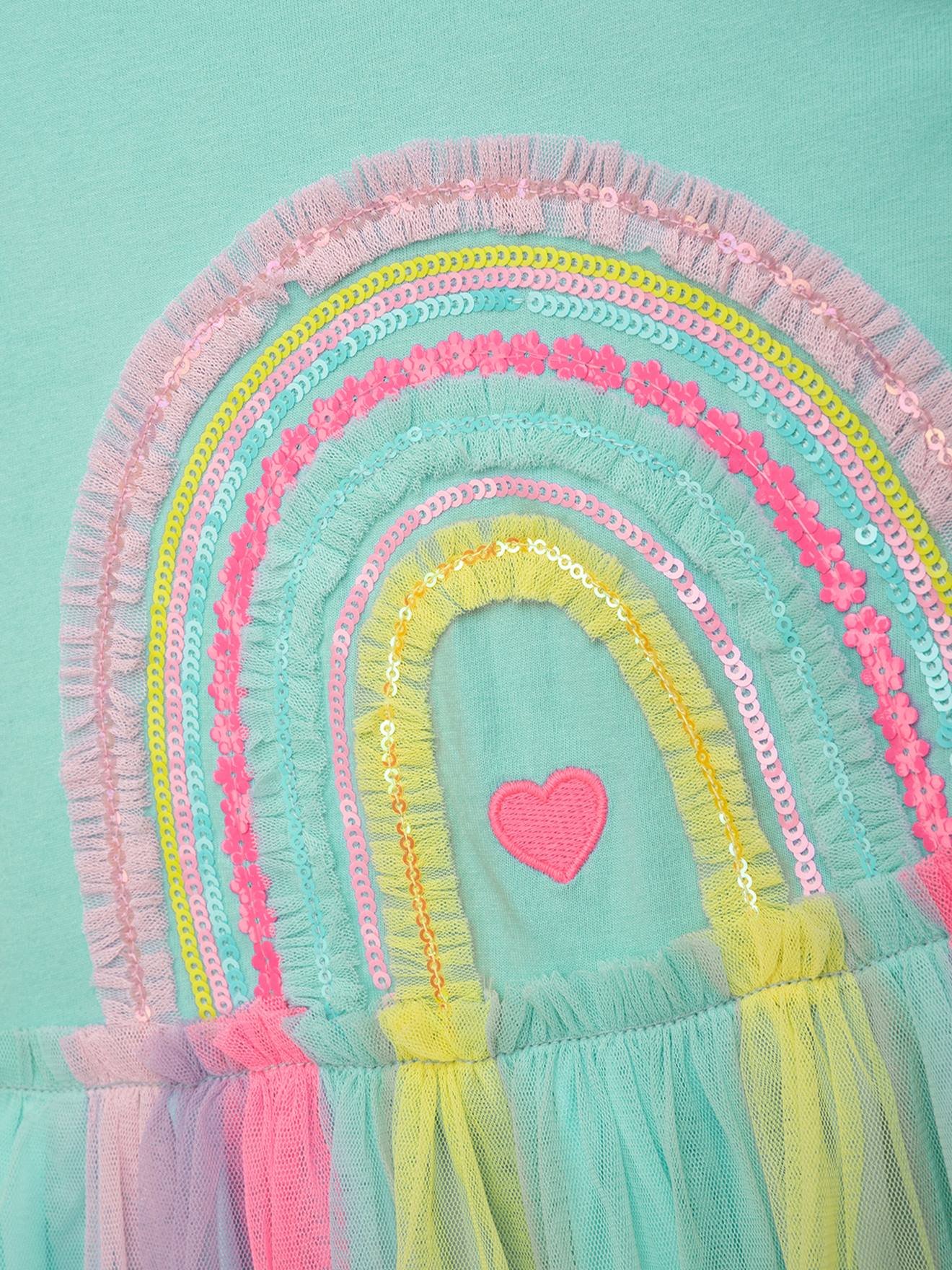 Thumbnail - Kleid mit Regenbogen-Tüllrock und Rüschenärmeln Mädchen DANAMADE