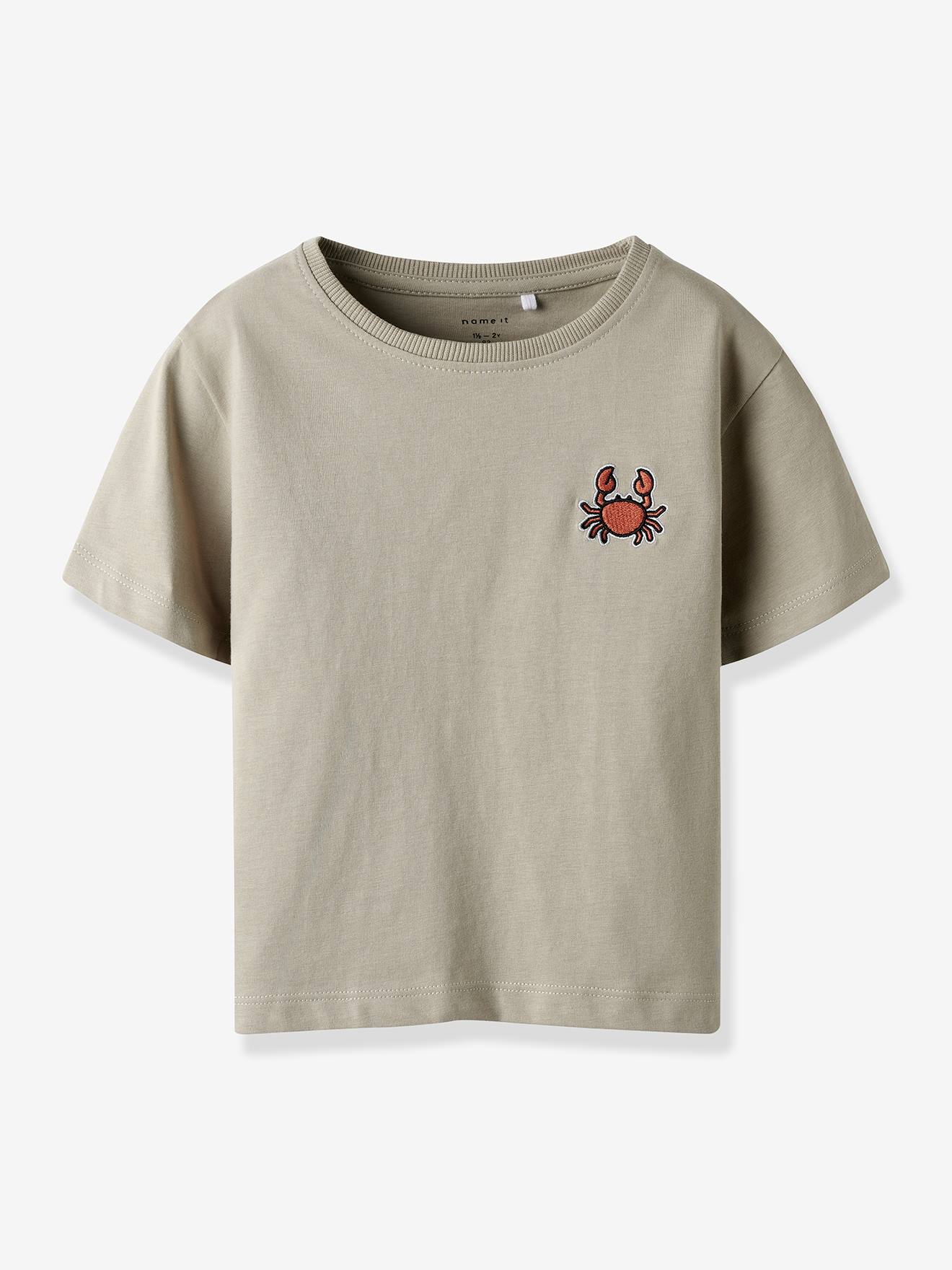 T-Shirt Jungen Stickerei NAME IT taupe Gr. 116