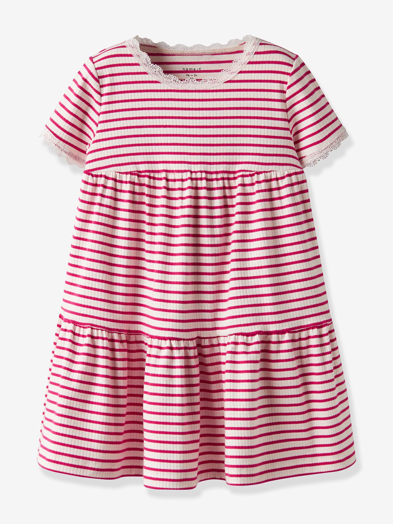 Stufenkleid Mädchen Kurzarm NAME IT himbeer Gr. 98