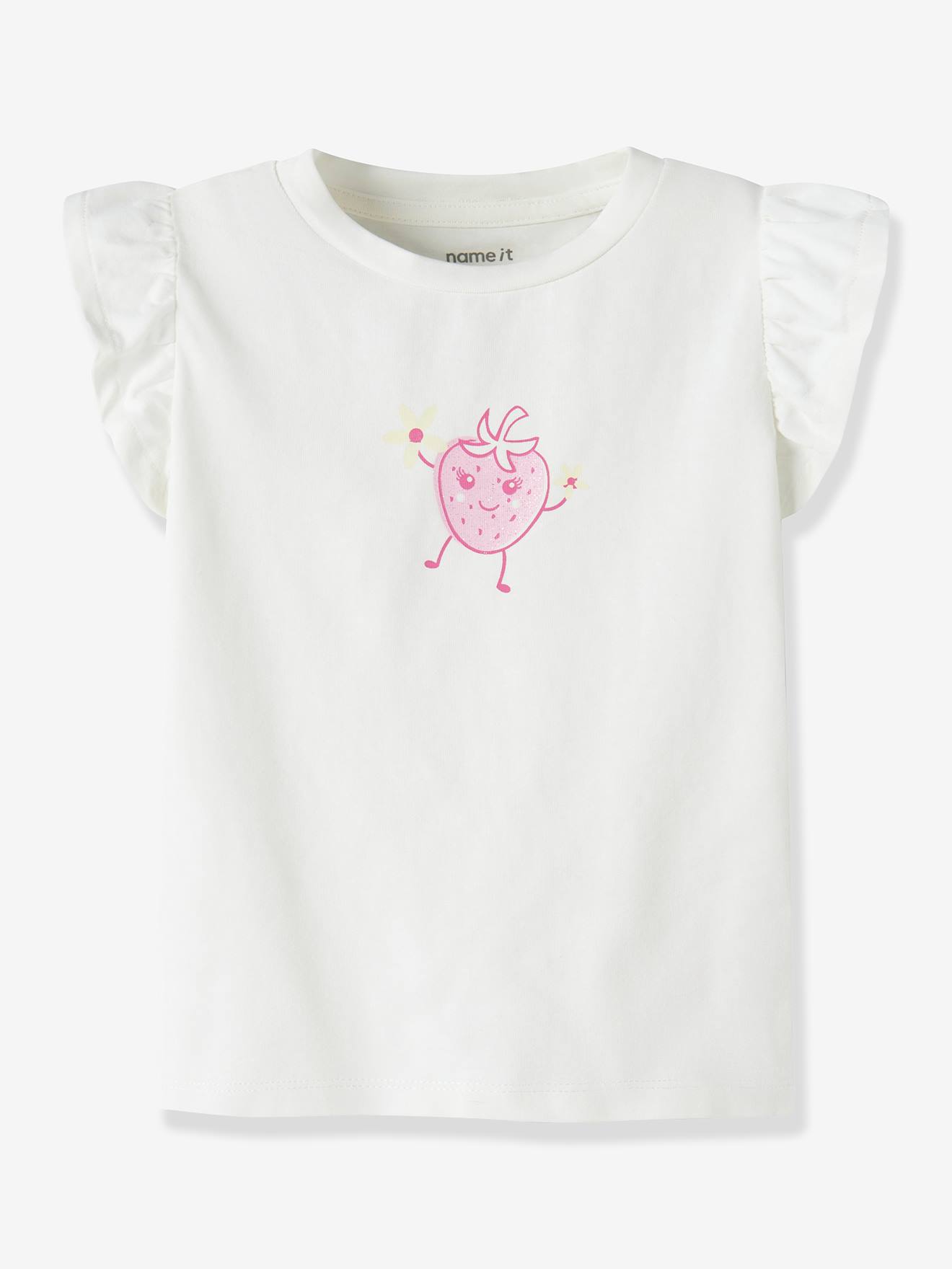 T-Shirt Mädchen mit Volantärmel NAME IT creme Gr. 116