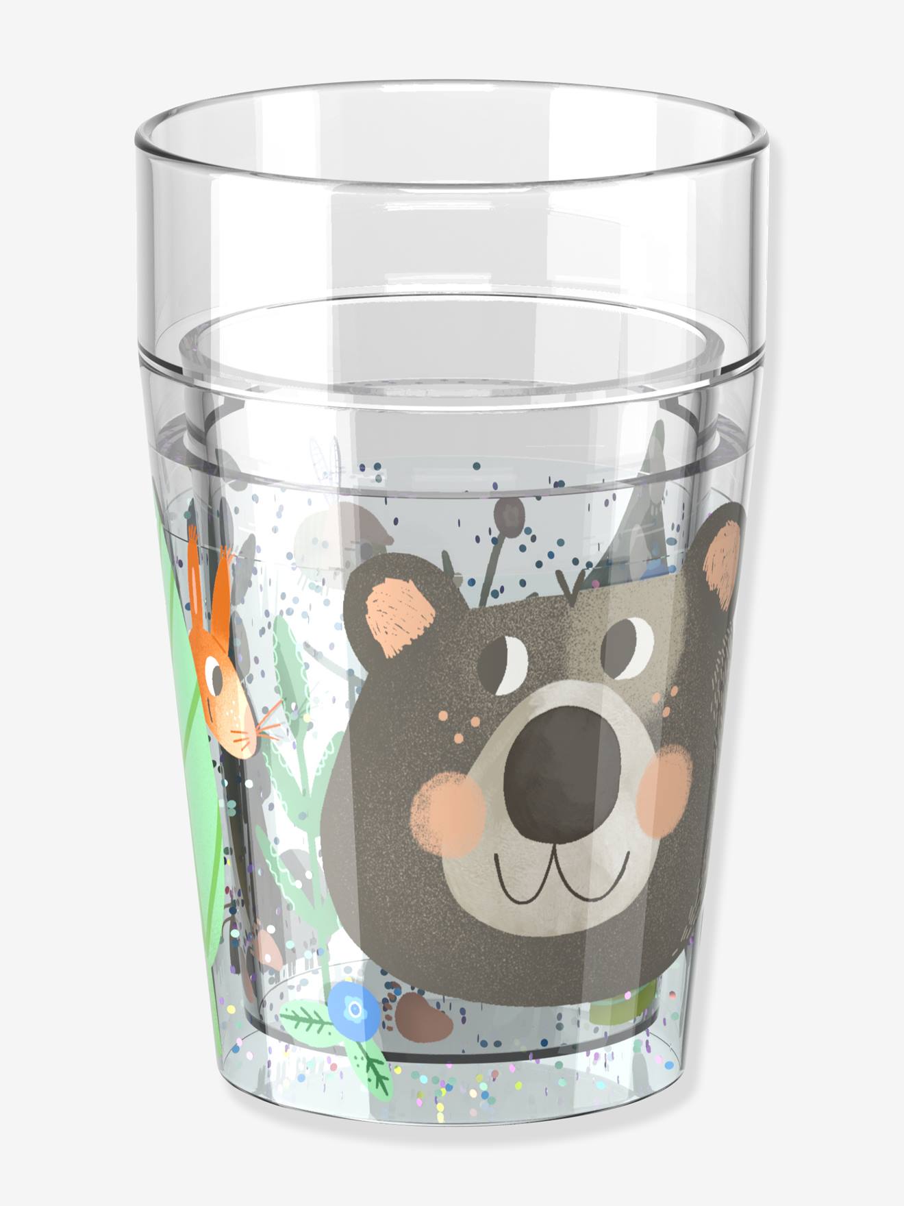 Glitzerbecher Wald Kinder HABA transparent