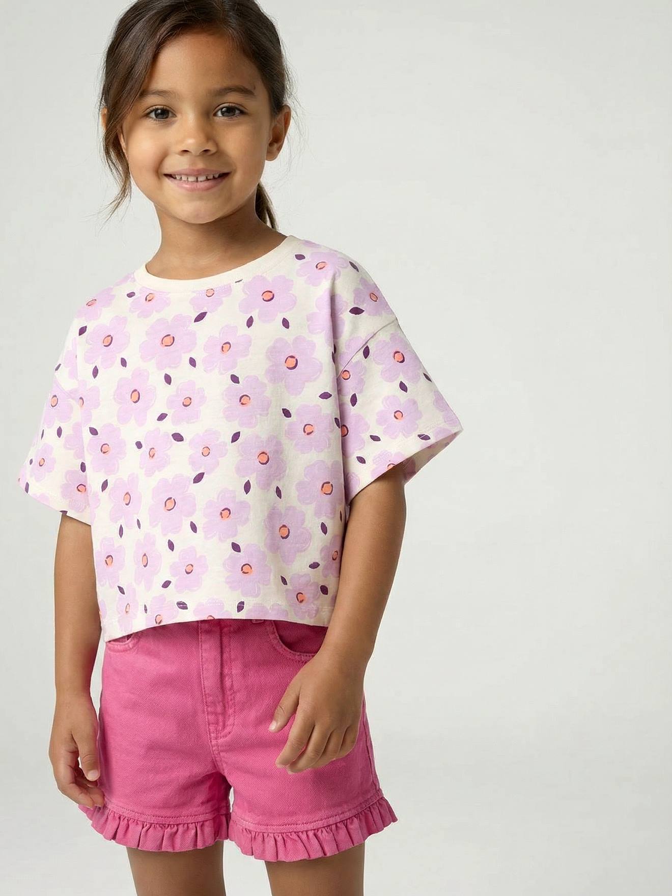 Mädchen T-Shirt in Cropped-Länge