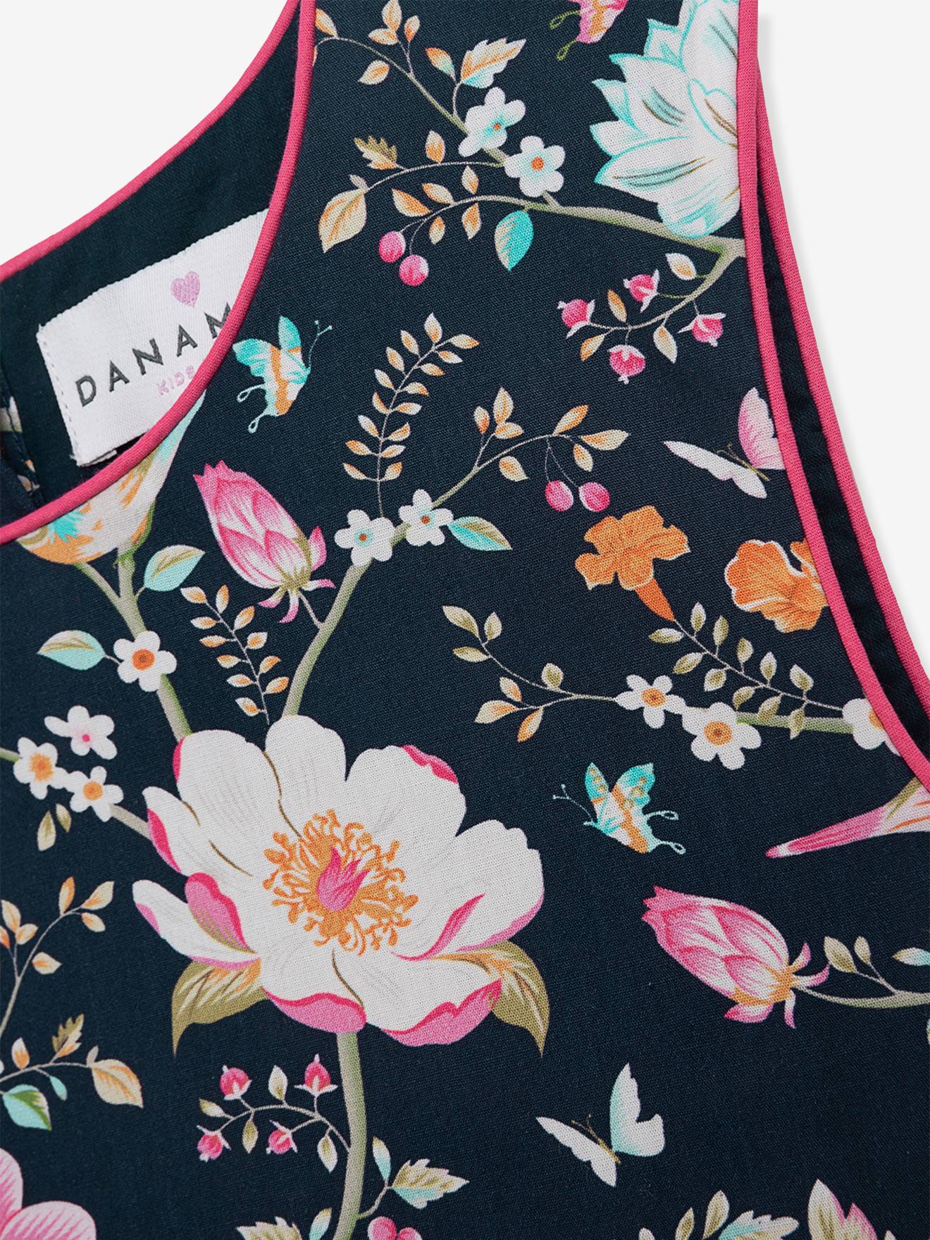 Thumbnail - Kleid mit Blumenprint und farbenem Bund Mädchen DANAMADE