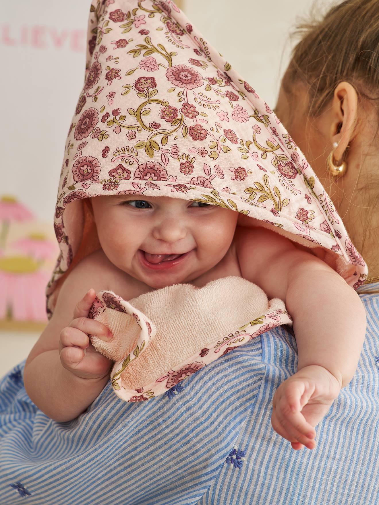 Set aus Badecape & Waschhandschuh LATIKA Baby