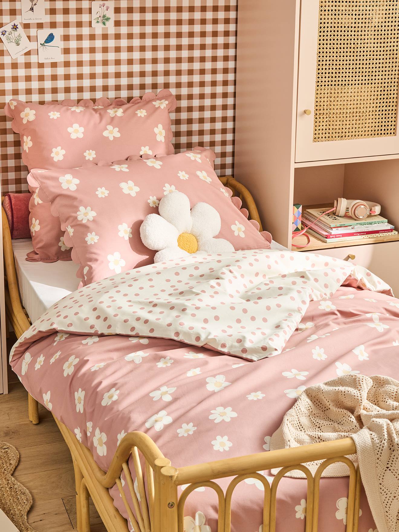 Bettwäsche-Set BLUMEN und TUPFEN für Kinder
