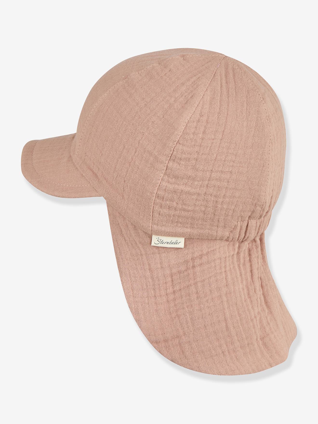 Kinder Musselin-Schirmmütze mit Nackenschutz Sterntaler taupe Gr. 53 cm