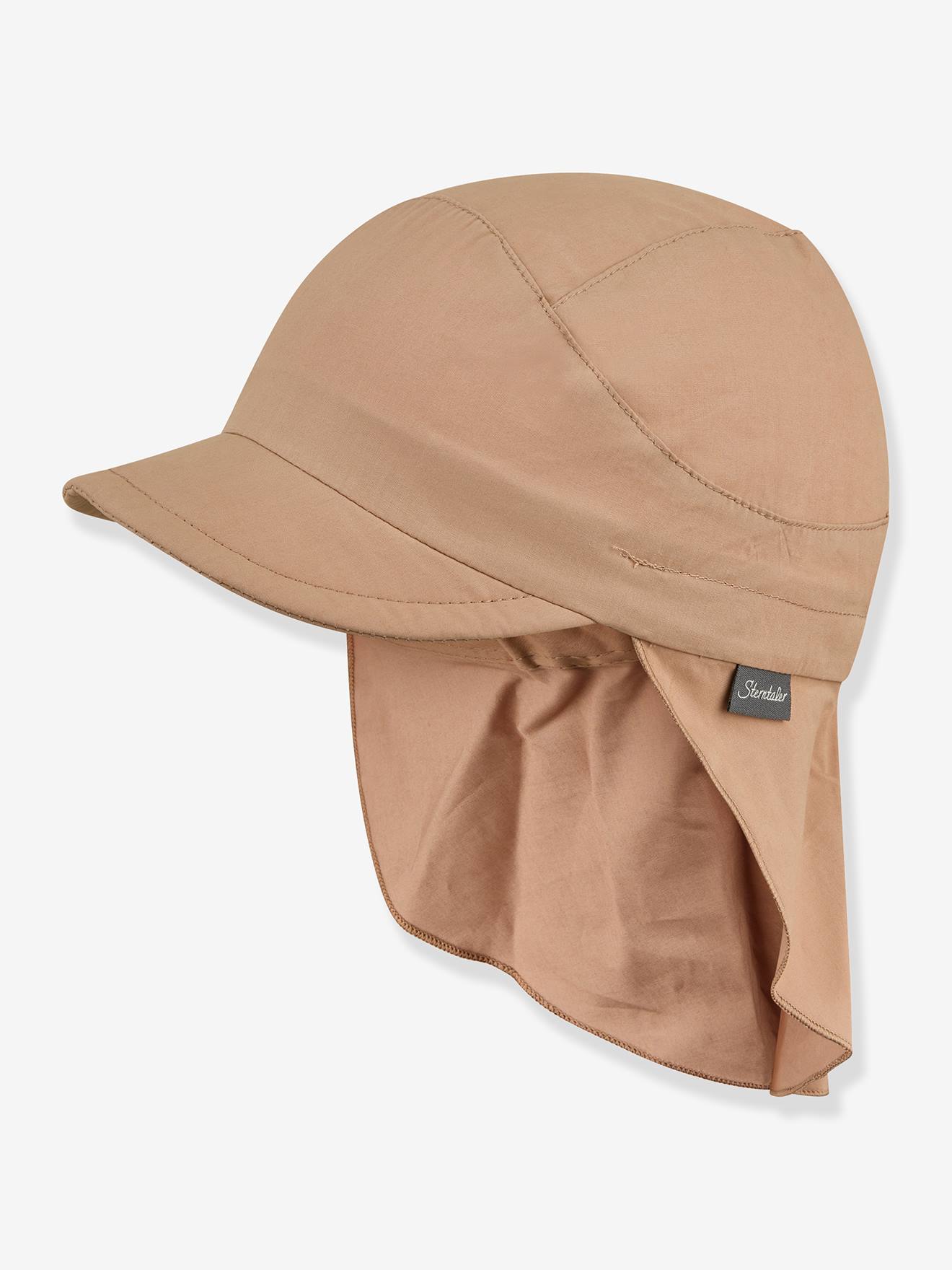 Kinder Schirmmütze mit Nackenschutz Basic Sterntaler taupe Gr. 49 cm