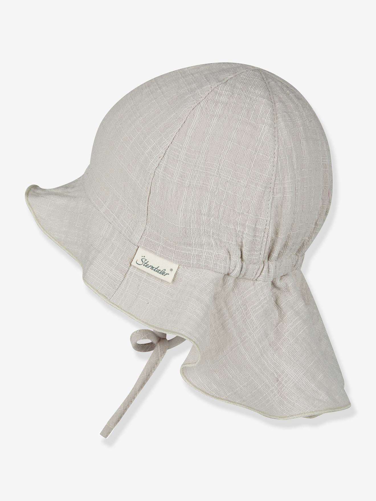 Kinder Sonnenhut aus Musselin Sterntaler grau Gr. 49 cm