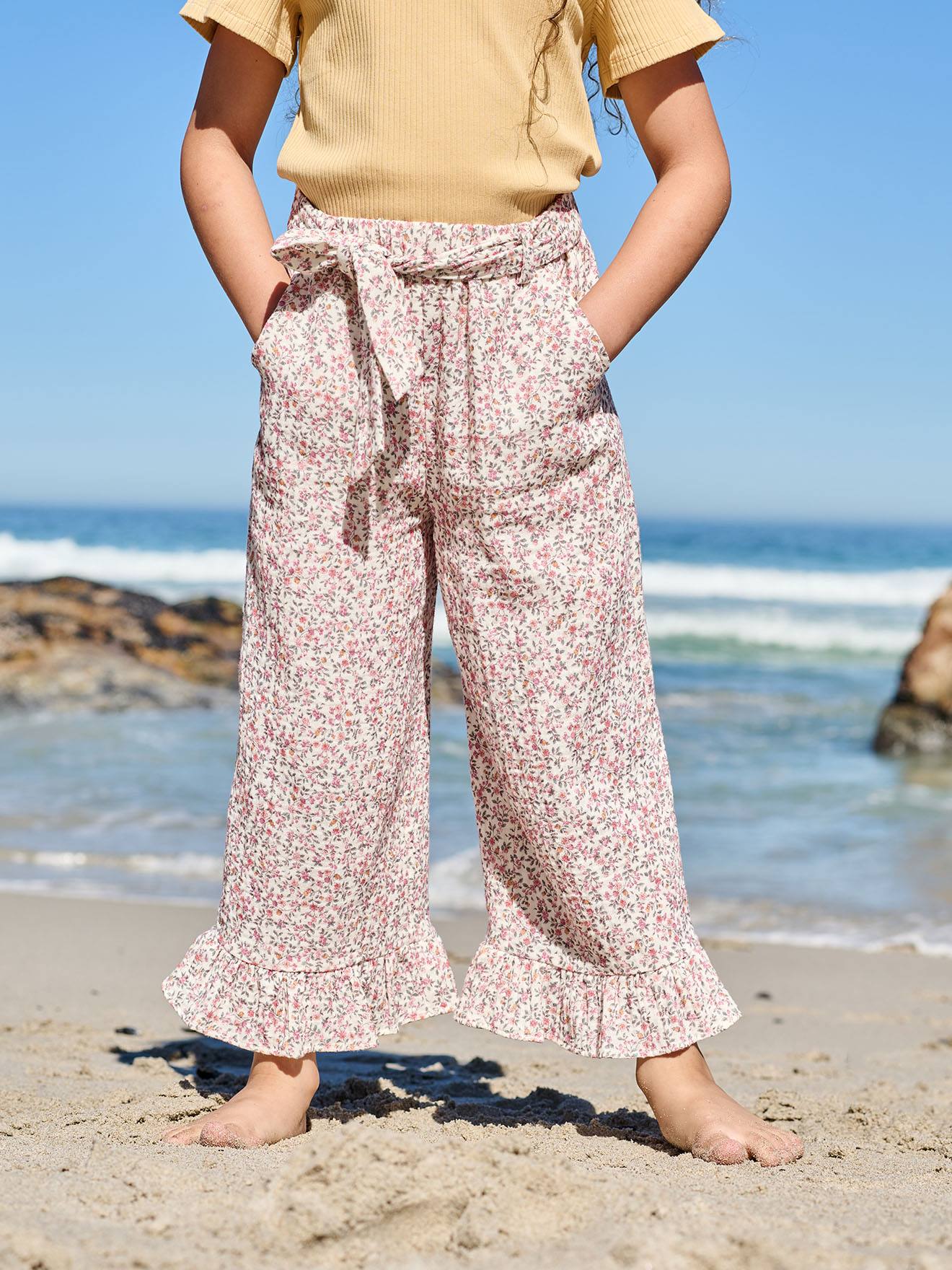 3/4-Hose aus Musselin Mädchen