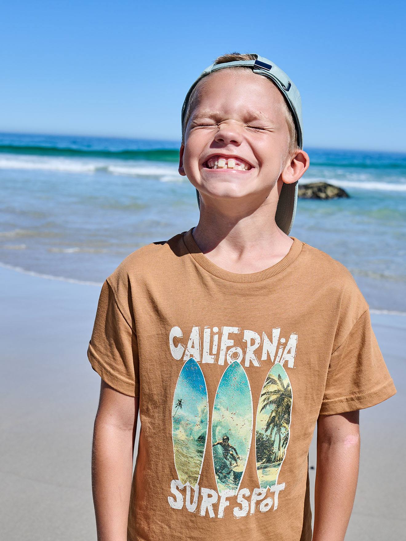 T-Shirt Kinder, Recycling-Baumwolle pekannuss Gr. 140 von vertbaudet