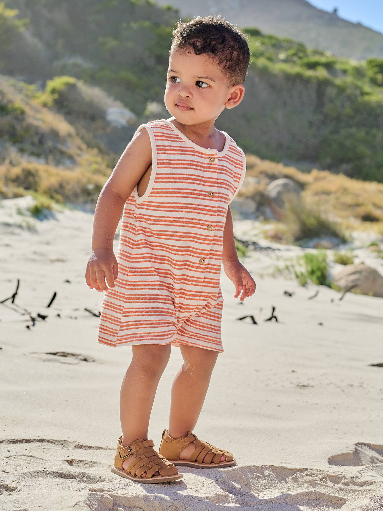 Baby Kurzoverall mit Streifen