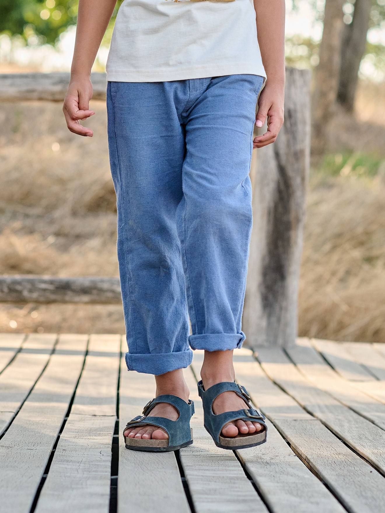 Hose Jungen aus Baumwoll-Leinen-Mix