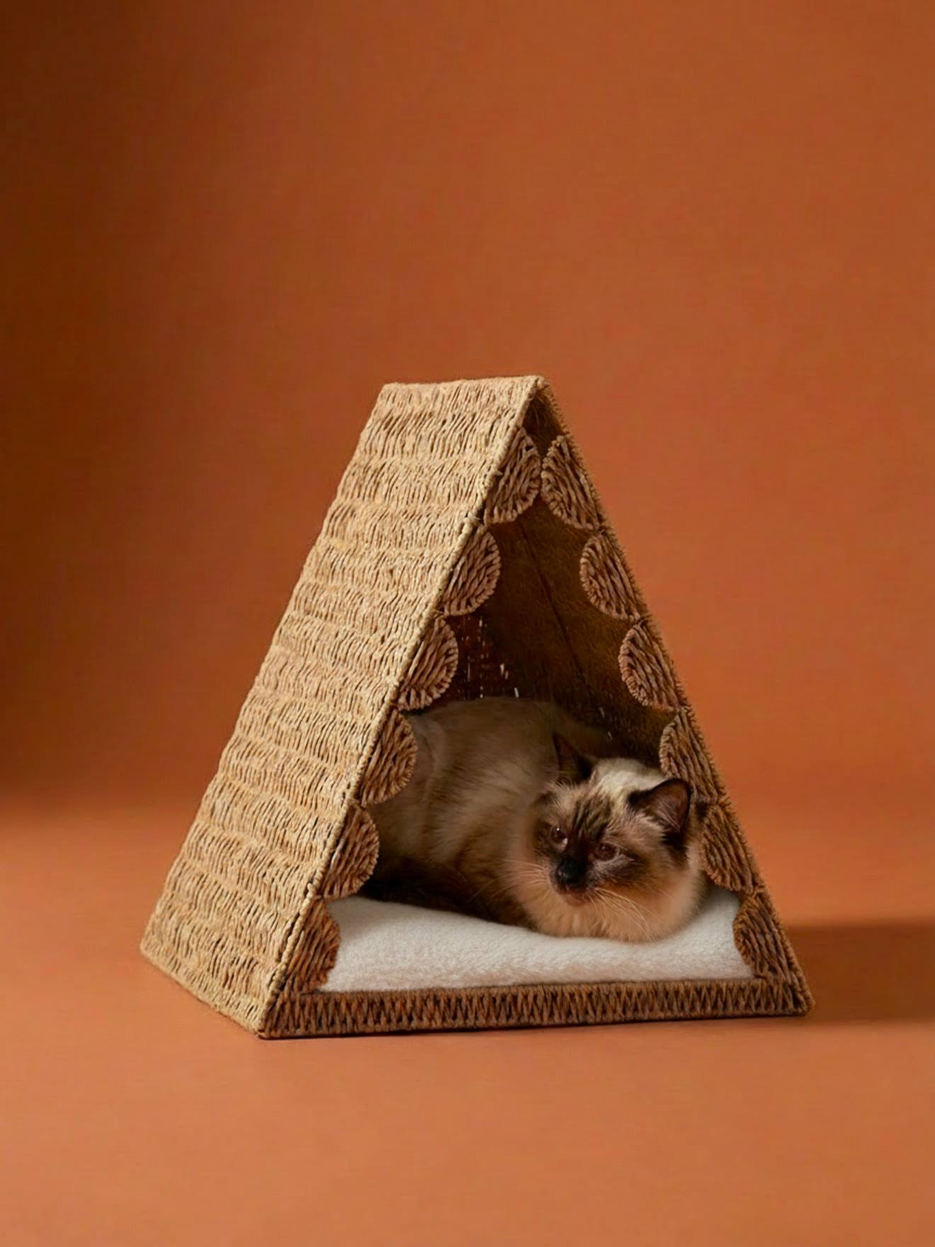 Vertbaudet Hunde-/ Katzenkorb Tipi Mit Kissen Beige Einheitsgröße