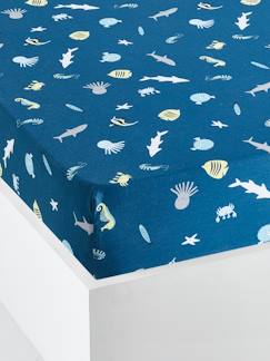 Dekoration & Bettwäsche-Kinderbettwäsche-Kinder Spannbettlaken „Tiefer Ozean“ Oeko-Tex