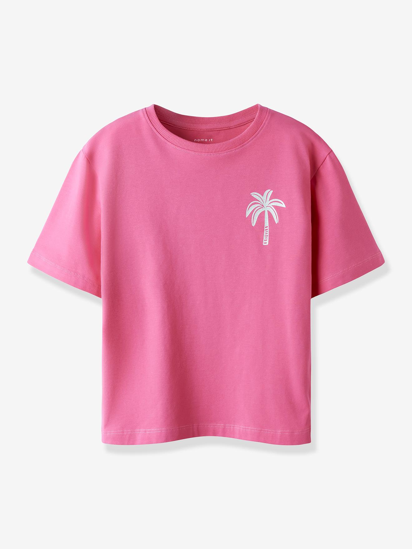 T-Shirt Boxy-Fit mit Motiv aus Baumwolle Mädchen NAME IT rosa Gr. 146/152