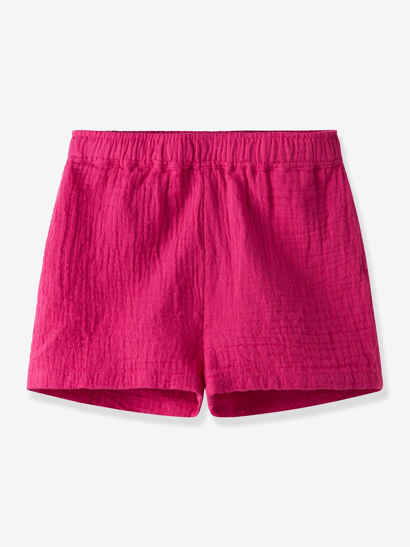 Shorts mit Dehnbund aus Musselin Mädchen NAME IT himbeer Gr. 128
