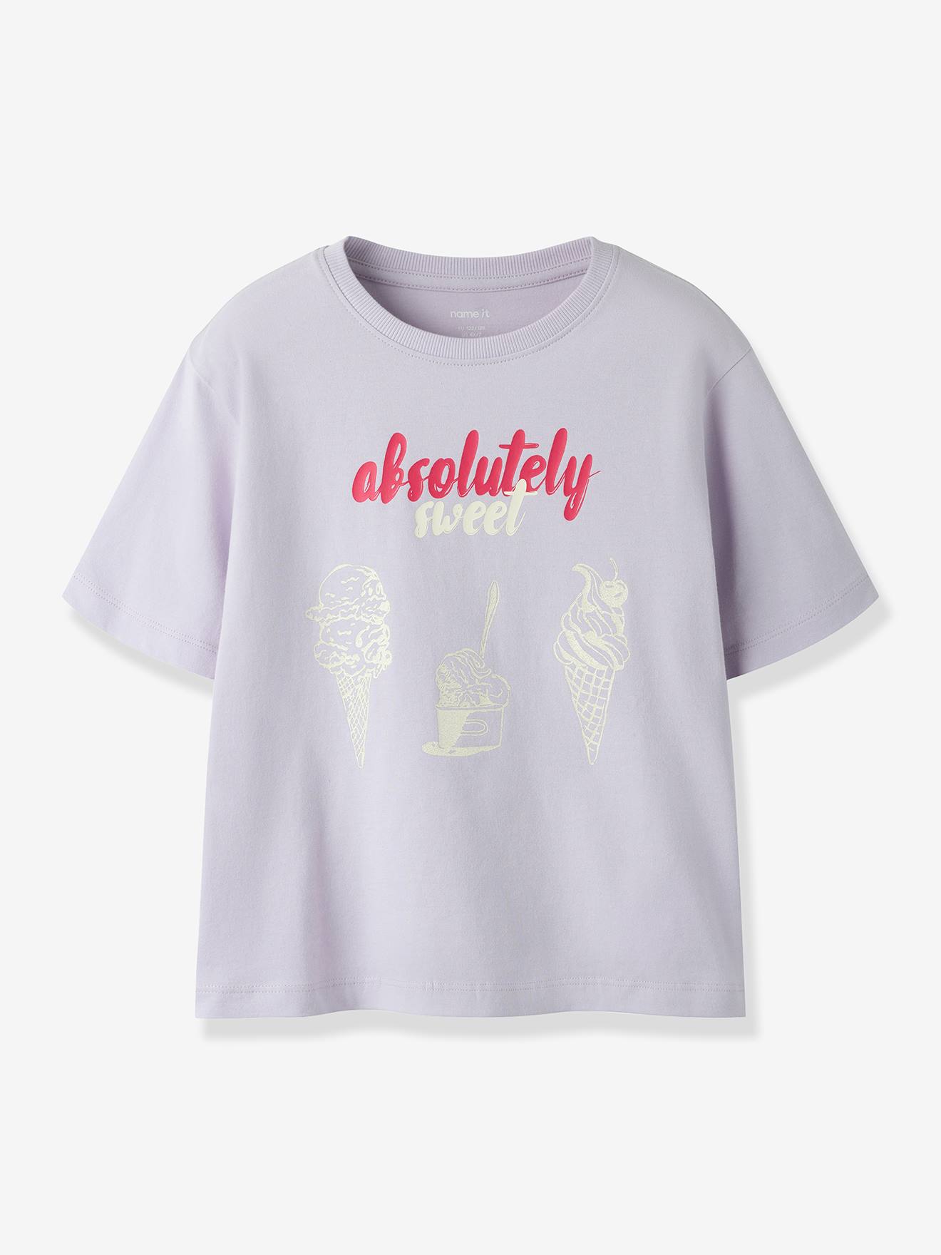 T-Shirt Boxy-Fit aus Baumwolle Mädchen NAME IT pulver lila Gr. 158/164