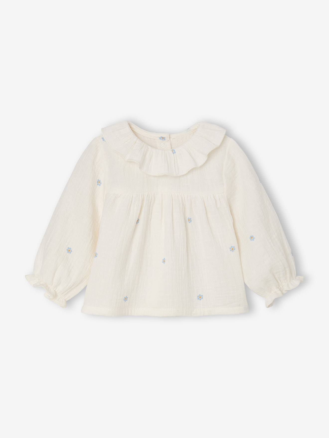 Baby Langarmbluse mit Volantkragen und Blumenprint