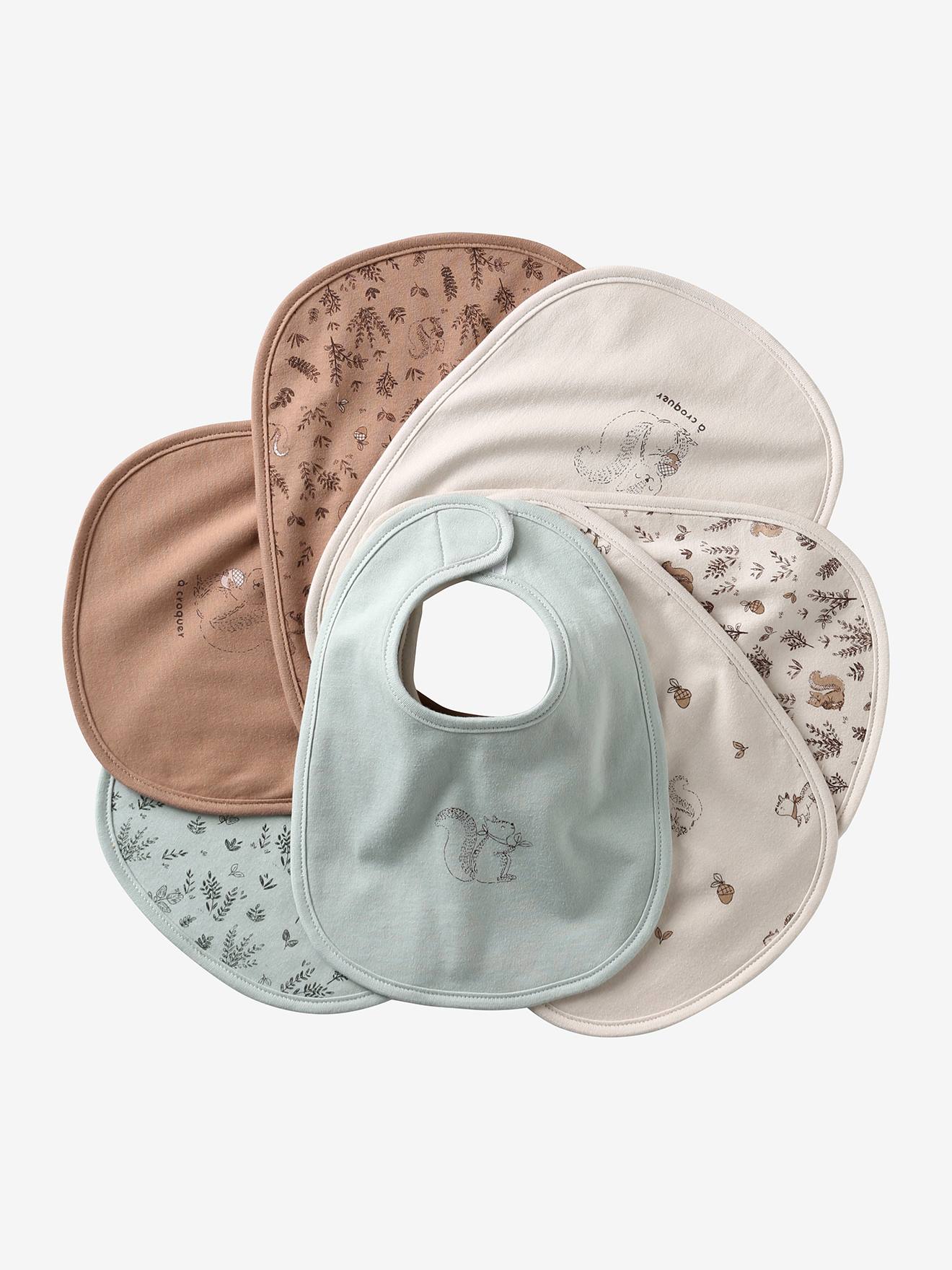 7er-Pack Baby-Lätzchen mit Klett Bio-Baumwolle eichhörnchen