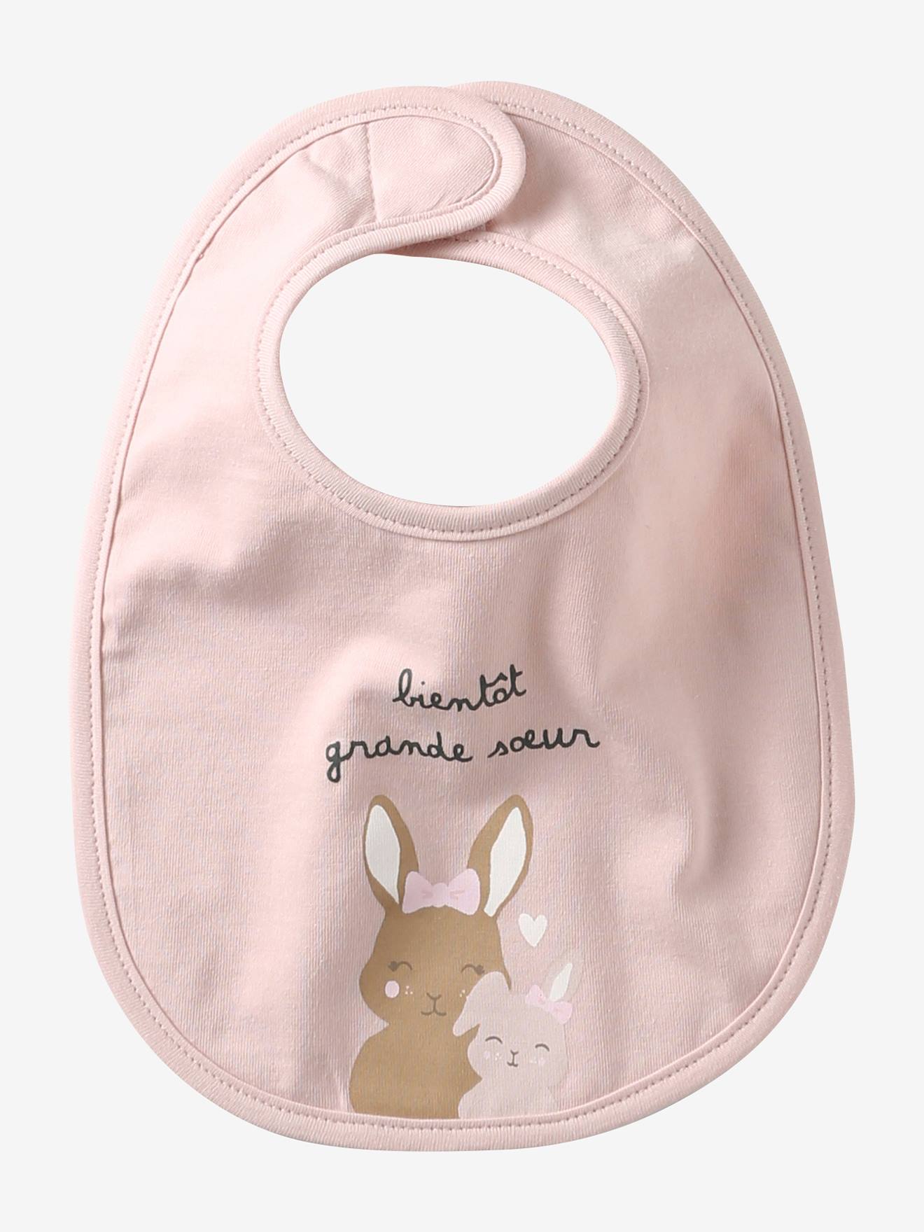 Rundes Lätzchen mit Schrift Baby blush