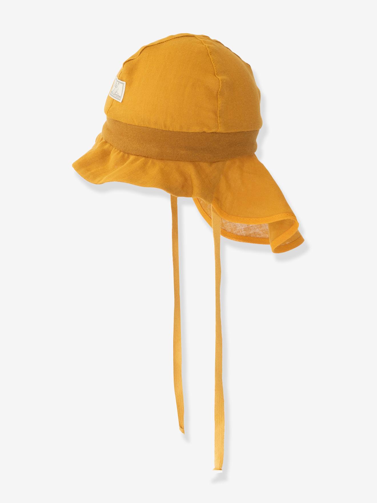 Sonnenhut Feuerwehr Strick aus Bio-Baumwolle Kinder PICKAPOOH goldgelb Gr. 50 cm