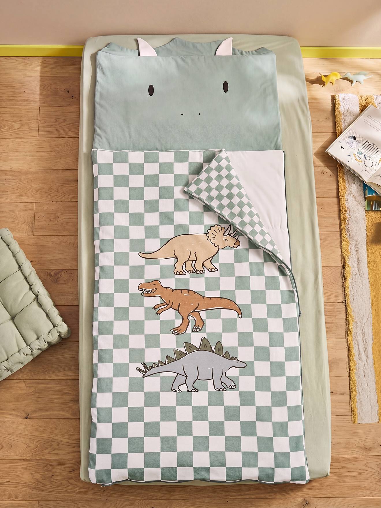 Kinder Schlafsack DINO mit 3D-Elementen