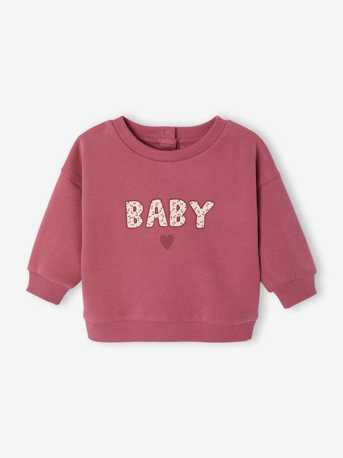Baby Sweatshirt mit Motiv vorn und Recycling-Polyester BASIC