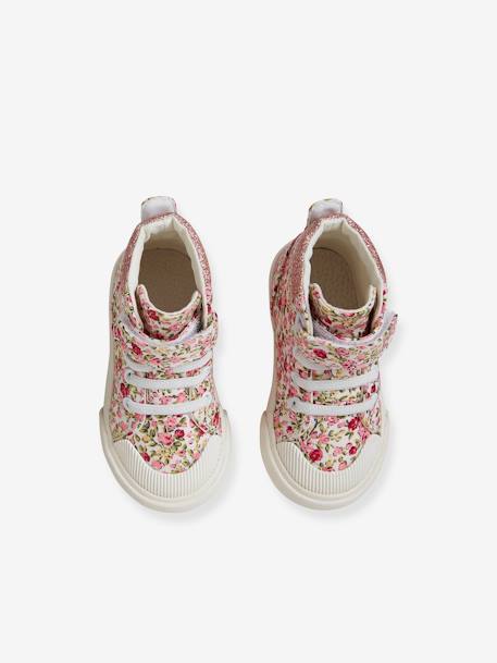Hohe Mädchen Baby Sneakers - rosa geblümt - 4