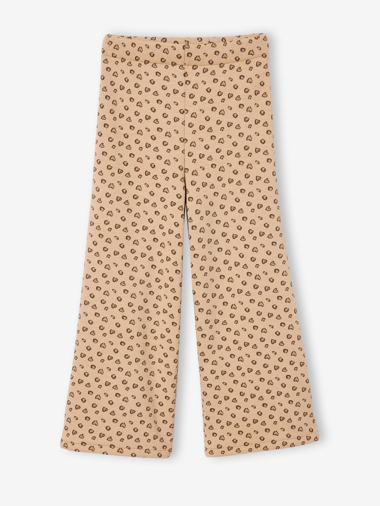 Weite Mädchen Leggings mit Fleecefutter vanille leo