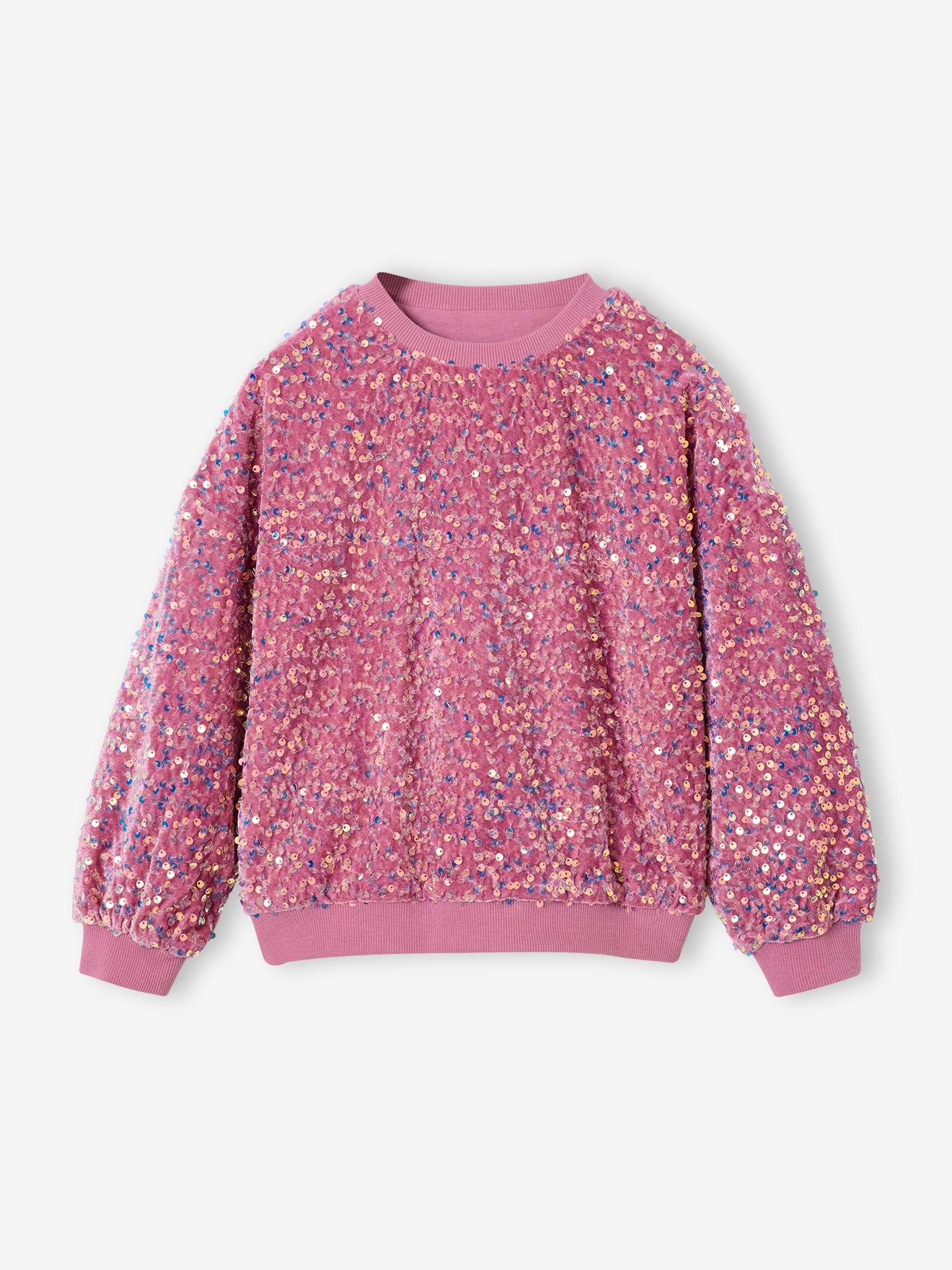 Mädchen Samt-Shirt mit Pailletten
