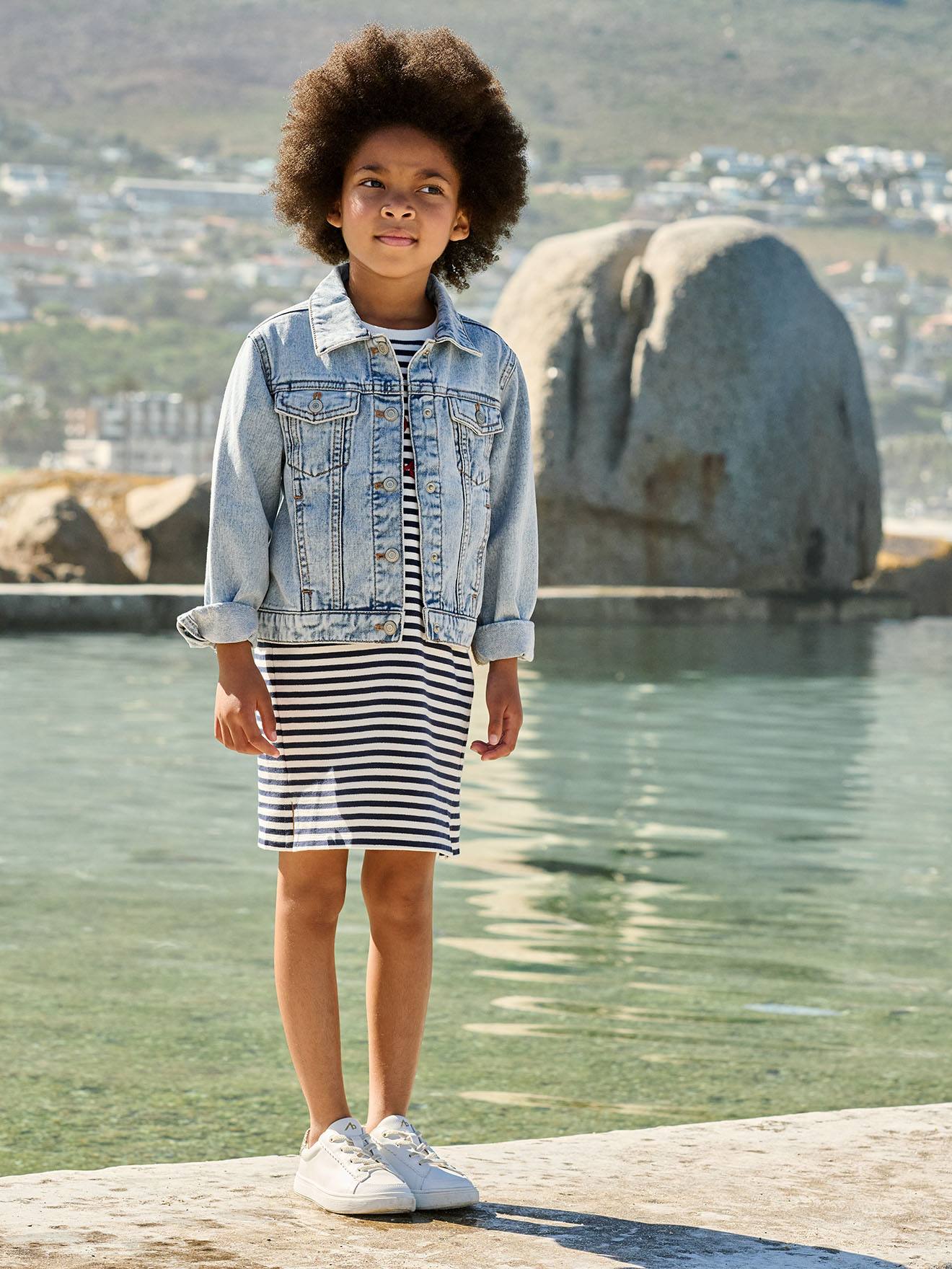 Mädchen Jeansjacke mit Druckknöpfen